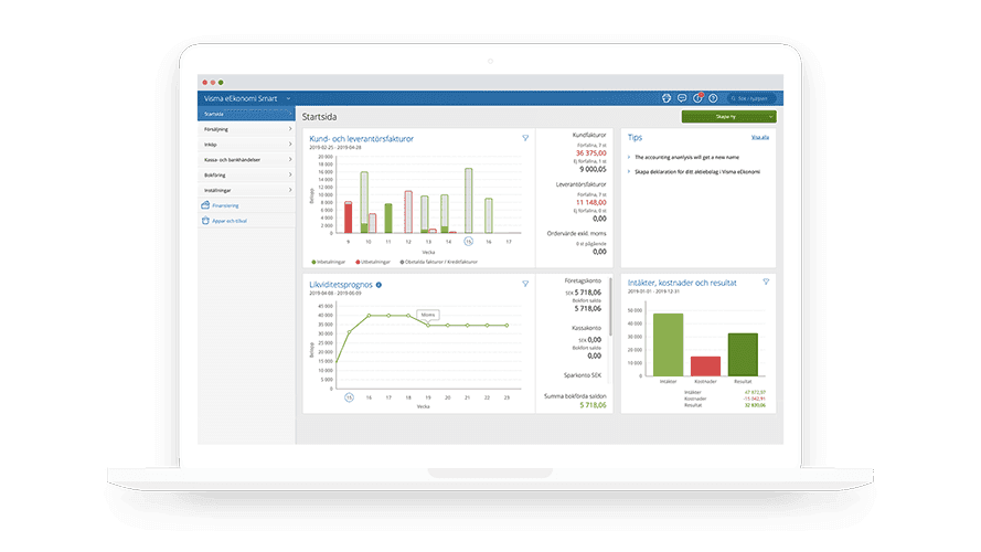 Visma eekonomi dashboard